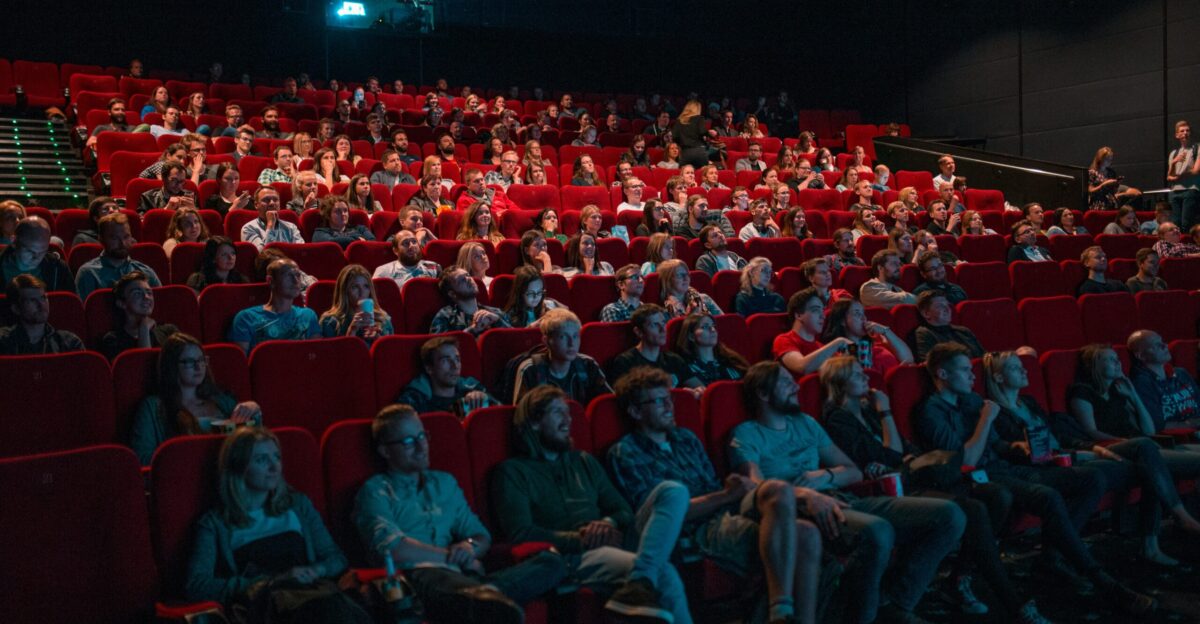 person watching movie