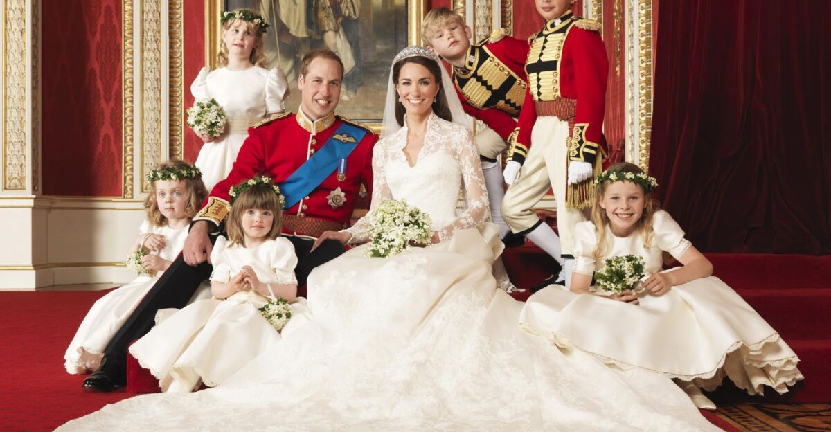 Official-Wedding-Photographs-Prince-William-and-Kate-MIddleton-in-the-throne-room-at-Buckingham-Palace by Beverly Laramie