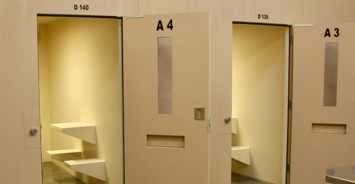 Cells at a detention center or prison in the United States
