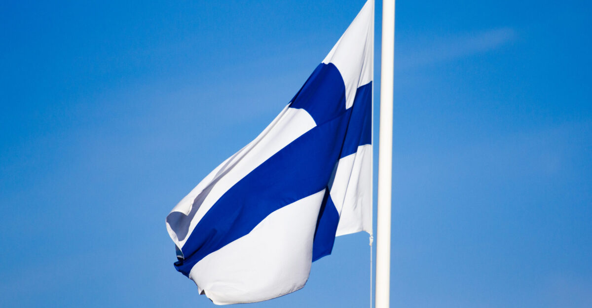 Finnish flag at half mast