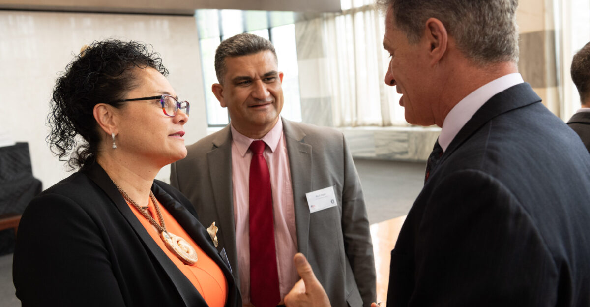 Louisa Wall Paul Eagle and Scott Brown at the New Zealand Brewers Association event