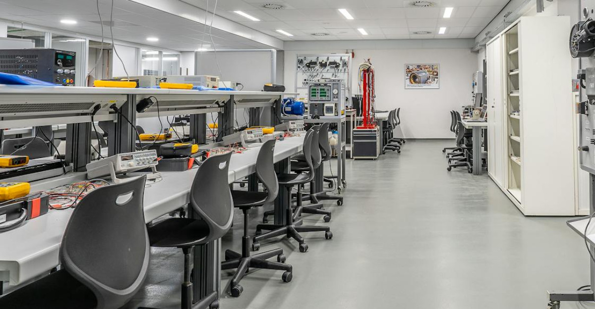 Spacious modern laboratory with workstations and equipment ideal for scientific research and experiments