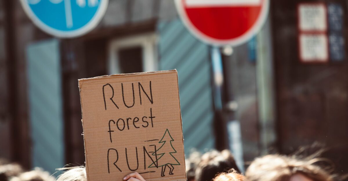 a person holding a sign