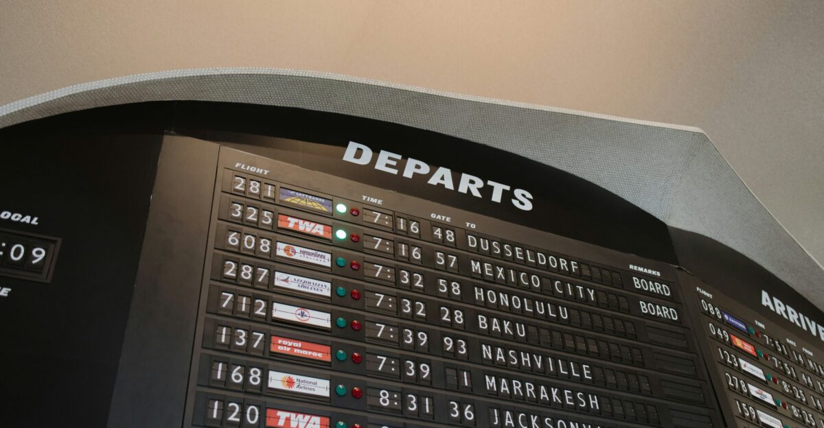 a large sign with a lot of numbers on it
