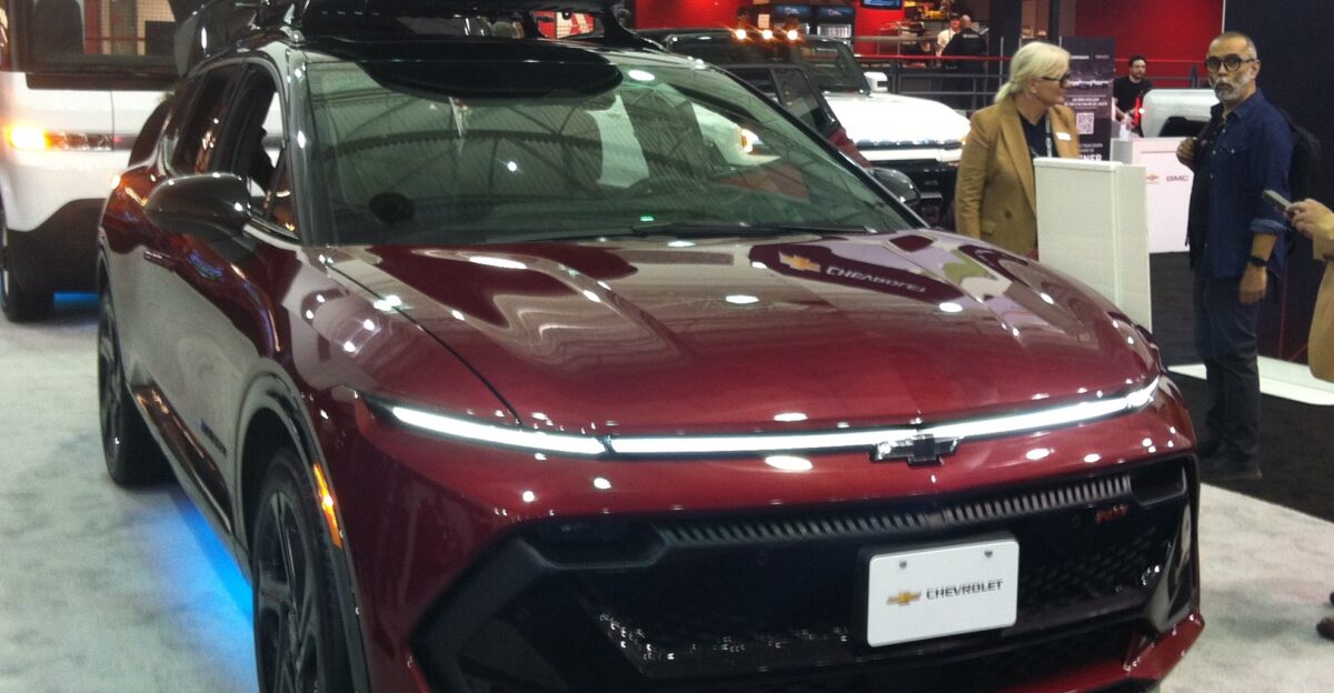 Chevrolet Equinox EV photographed in Montr al Qu bec Canada at the 2025 Montr al Electric Hybrid Auto Show