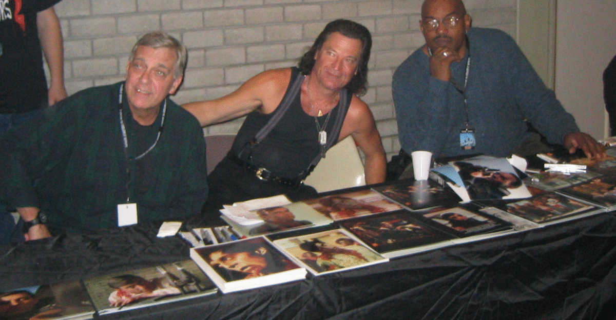 Three actors from the movie Dawn of the Dead 1978 From left to right David Emge Joseph Pilato Ken Foree