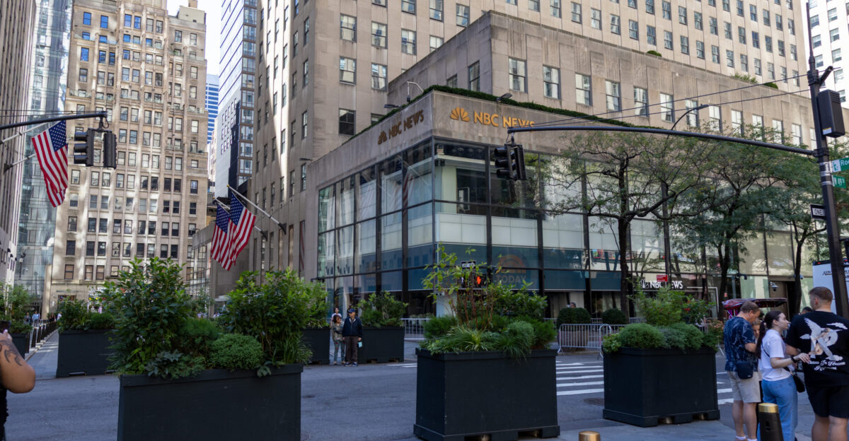 Exterior view of the NBC News building at Rockefeller Center in New York City New York United States